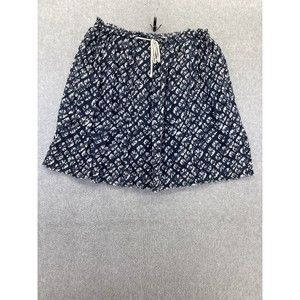 MK Michael Kors Women's Skirt Drawstring Blue White Tie Dye Batik Size 2 Petite
